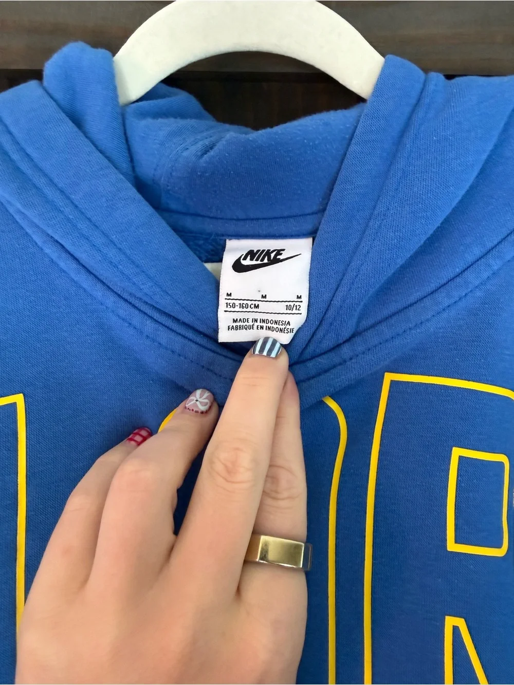 Nike Royal Blue Kids Las Angeles Rams Hoodie with Yellow Logo